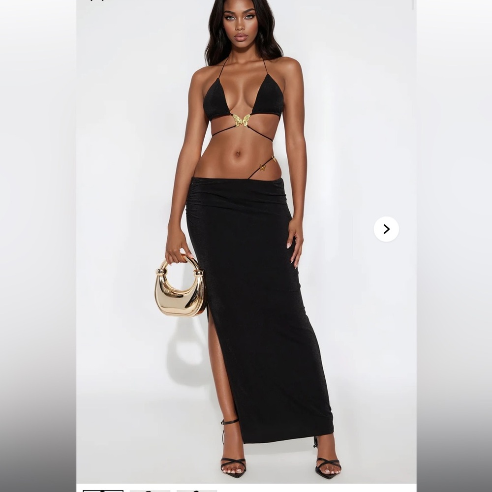 Elegant Black Maxi Skirt set